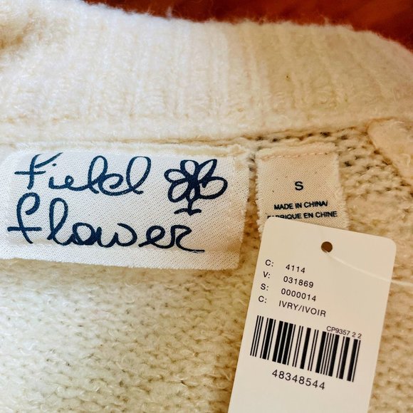 NEW! Anthropologie Field Flower Beaded Sweater. Gorgeous! - Picture 3 of 6